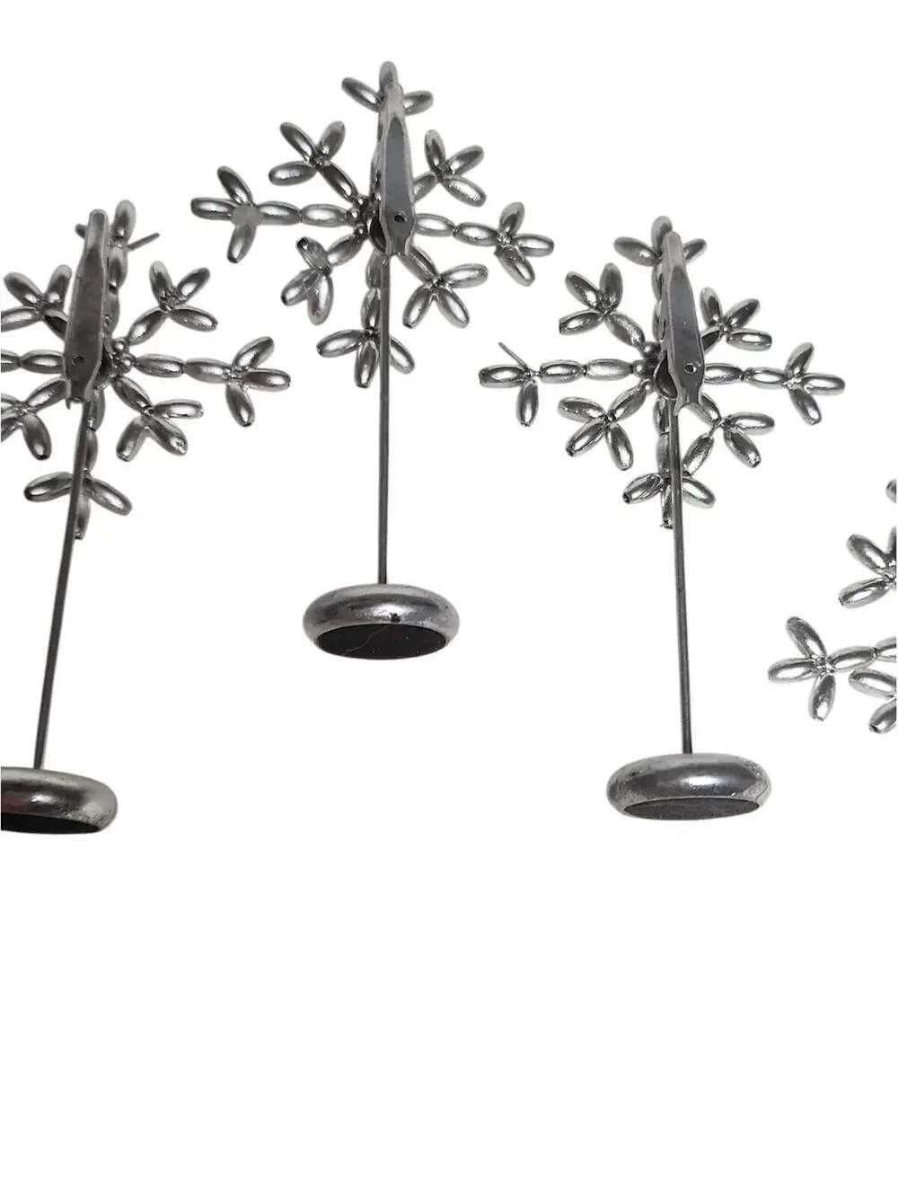 Pier 1 Chrome Silver Party Snowflake Star Place Setting Card Holders Set of 5